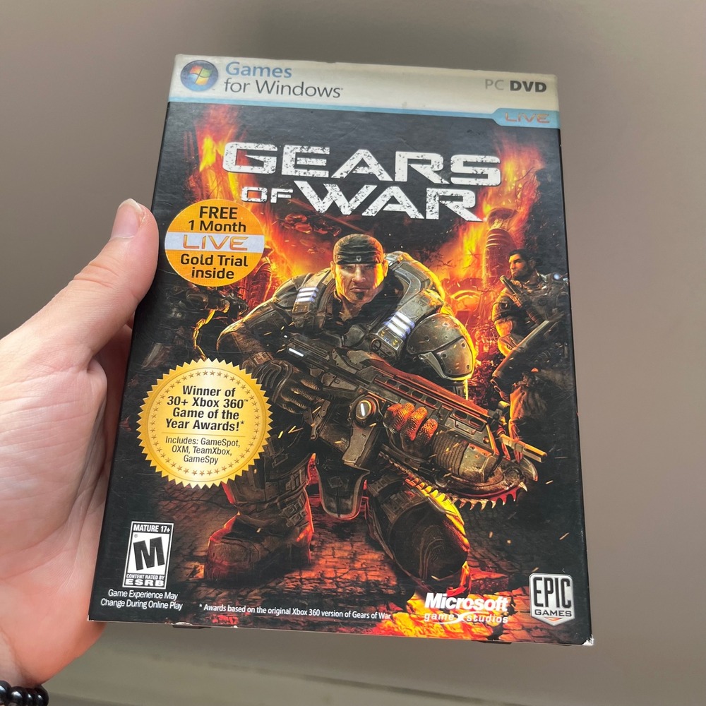 Gears of War PC DVD Windows 2007 Microsoft Epic Games Slipcover X13-90249-01
